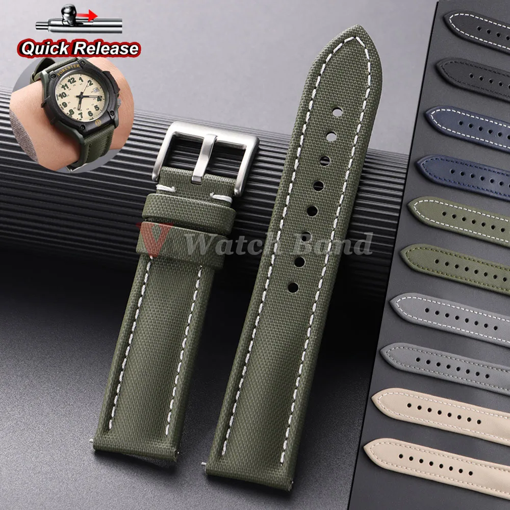 Premium Sailcloth Watch Band for Blancpain Straps Waterproof Canvas Nylon Quick Release Bracelets 18mm 19mm 21mm 20mm 22mm Belt
