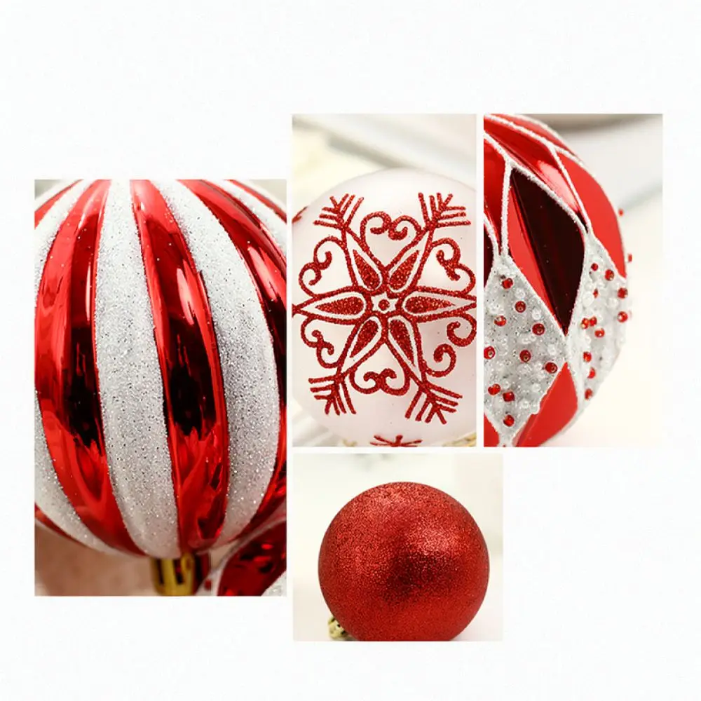 Festive Hanging Ornaments Set Painted Christmas Tree Baubles For Home Party Holiday Decoration Interior Style Supplies