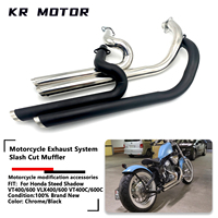 Motorcycle Fit For Honda Steed Shadow VT400 VT600 VLX400 VLX600 VT400C VT 400 VT600C VLX 600 Duals Exhaust Full System Muffler