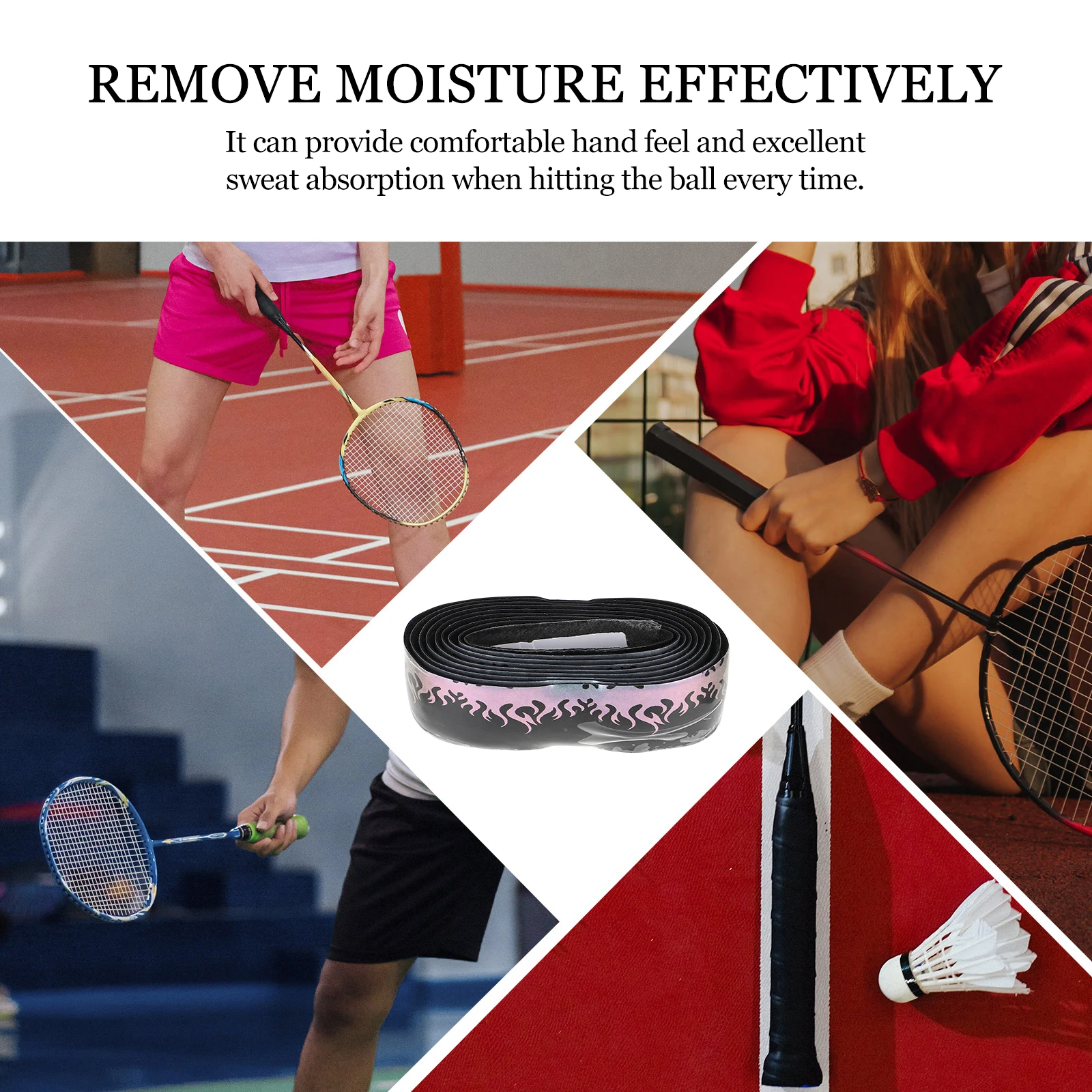 

Anti-slip Hand Glue Fishing Rod Badminton Sweatband Racket Wrap Tape Tennis Grip Sunflower Thick Purple