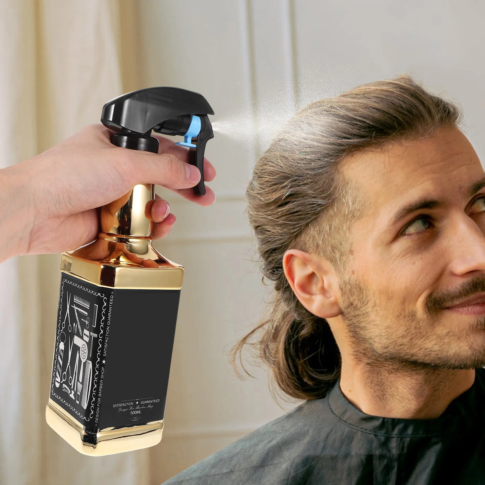 

Spray Vintage Watering Bottle 500ml Portable Hair Salon Sprayer Fine Mist Trigger Pump Water Spray Can Watering Kettle