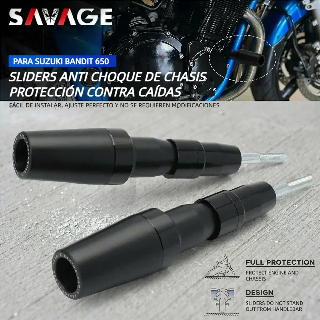 SAVAGE Slider Anti Choque de Chasis para SUZUKI BANDIT 650/S 2005-2006 (GSF650/GSF650S) - Protector de Motor y Carenado de Moto