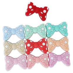 5/10Pcs Bow Tie Silicone Beads Cute Focal Beads for Jewelry Making DIY Beaded Pen KeyChain Necklaces Bracelets Accessory Crafts