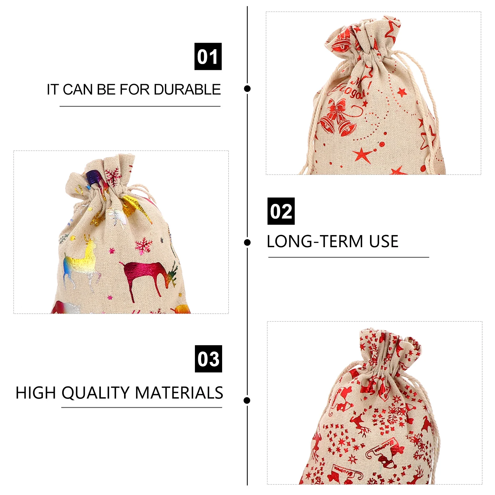 

1Set Christmas Advent Gift Bags Drawstring DIY Holiday Countdown Bags Candy Wrapping Party Favor Xmas Tree Decoration