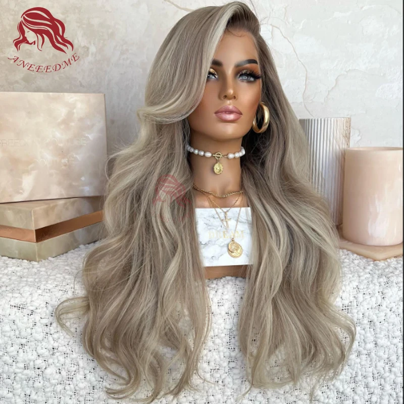 Ash Balayage Blonde Wig 13x6 Highlight hd Lace Transparent Body Wave Remy Human Hair