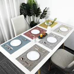 PVC Placemat Washable Dining Table Mats for Dining Table Cafe Anti-slip Hot Placemats Bowl Insulation Pad Cup Mat Table Coasters