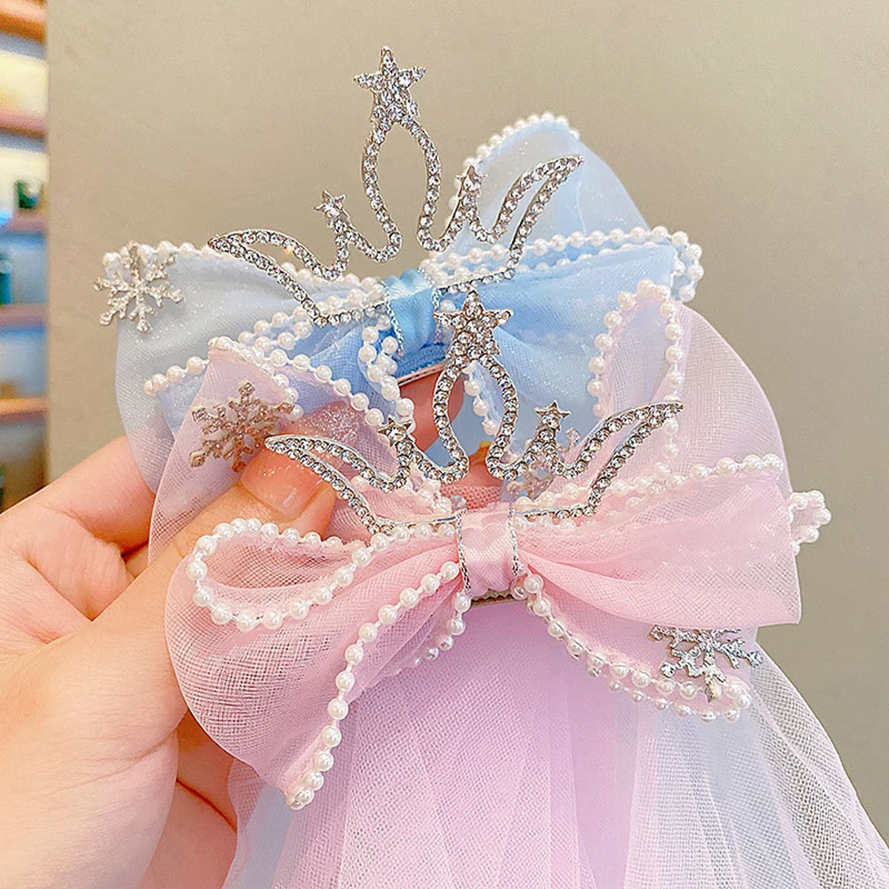 Princess Crown Hairpin Children\'s Cute Korean Hair Accessories Girl Diamond Hair Clips Photo Headdress For Kids