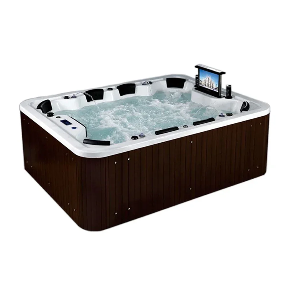 Spa Hot Tub Luxury Sitting Europe Hotel Backyard Pools Hydrotherapy Rectangular Outdoor Massage Brown Modern