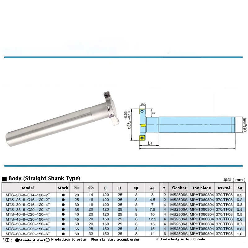 LIHAOPING MTS H06 H08 T-slot Milling Cutter Holder CNC Grooving Tool 6mm 8mm Thickness Three Sides End Mill Shank Inserts MPHT