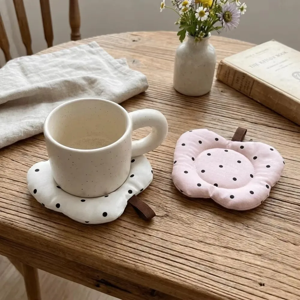 Creative Thickened Clip Cotton Coaster Heat Resistant Apple Shape Insulation Pad Cloth Art Washable Table Mat Kitchen Mat Decor