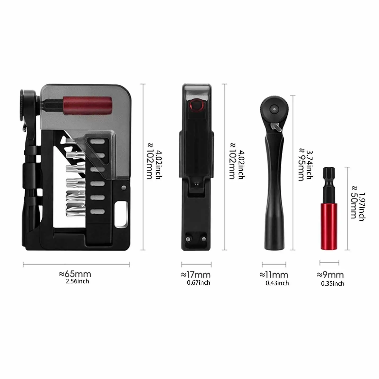 

Quick Release Ratchet Wrench Multitool Repair Kit Bicycle Accessories Set for Bike Maintenance Home and Travel