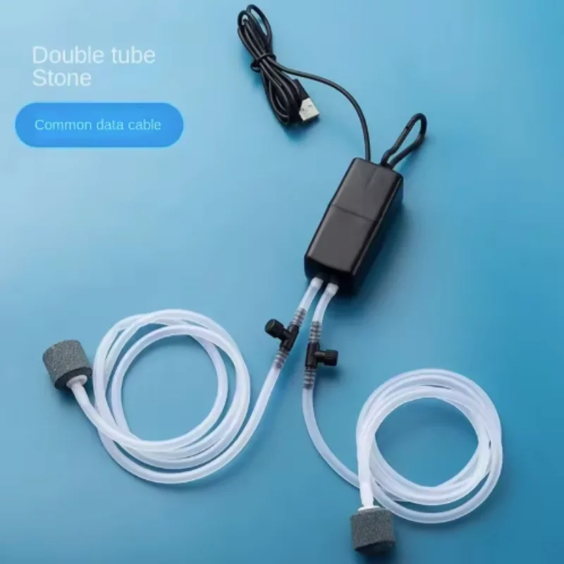 Heißes Mini-Aquarium-Luftpumpen-Set, USB-betrieben, leise, energieeffizienter Sauerstoffgenerator mit Luftstein für Fischbecken – Detail 7