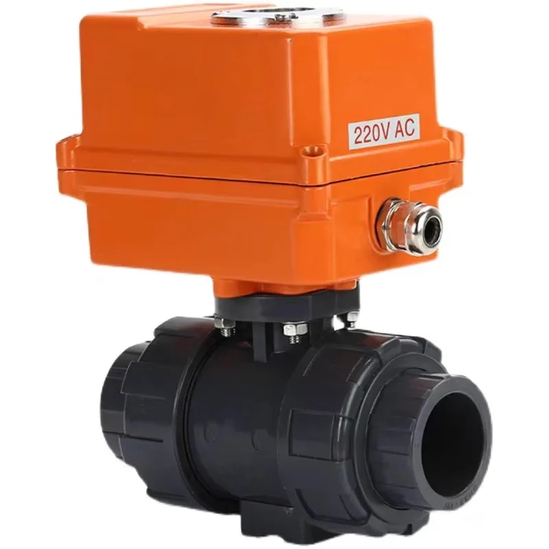 UPVCPPH صمام كروي كهربائي حمض القلويات المضادة للتآكل هندسة البلاستيك الساخن تذوب الاتحاد صمام مياه الصرف الصحي الكيميائية DN15 20 #5