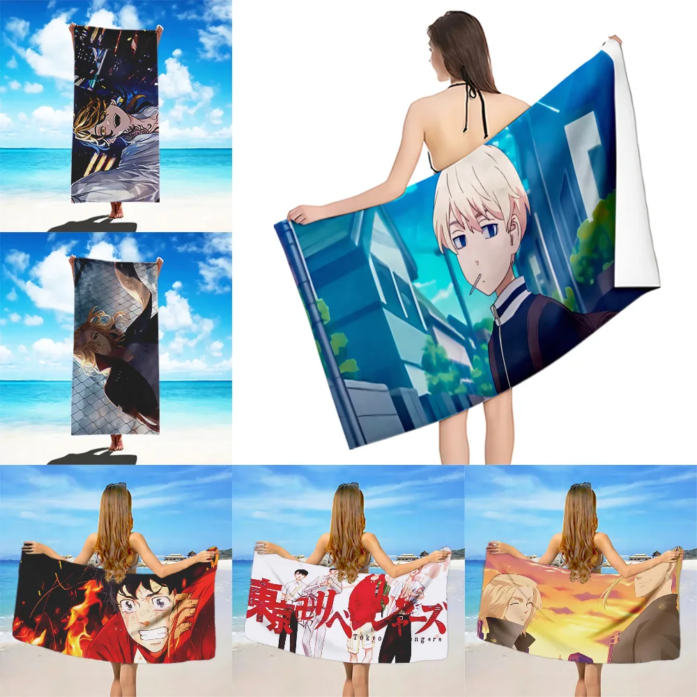 

Tokyo Revengers Japan Beach Towel Microfiber Sand Free Quick Dry Soft Sandproof Pool Towels Gift for Women Travel