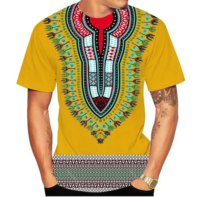 Fashion African Dashiki T Shirt 3D Print Men Women O-neck Short Sleeve T-shirts Oversized Y2K Harajuku Tees Tops Kids Clothing