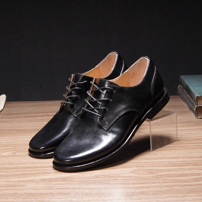 

Vintage Fashion Casual Leather Shoes Men's Handmade Derby Work Oxford Shoes Male Genuine Leather Lace-up Driving Shoes