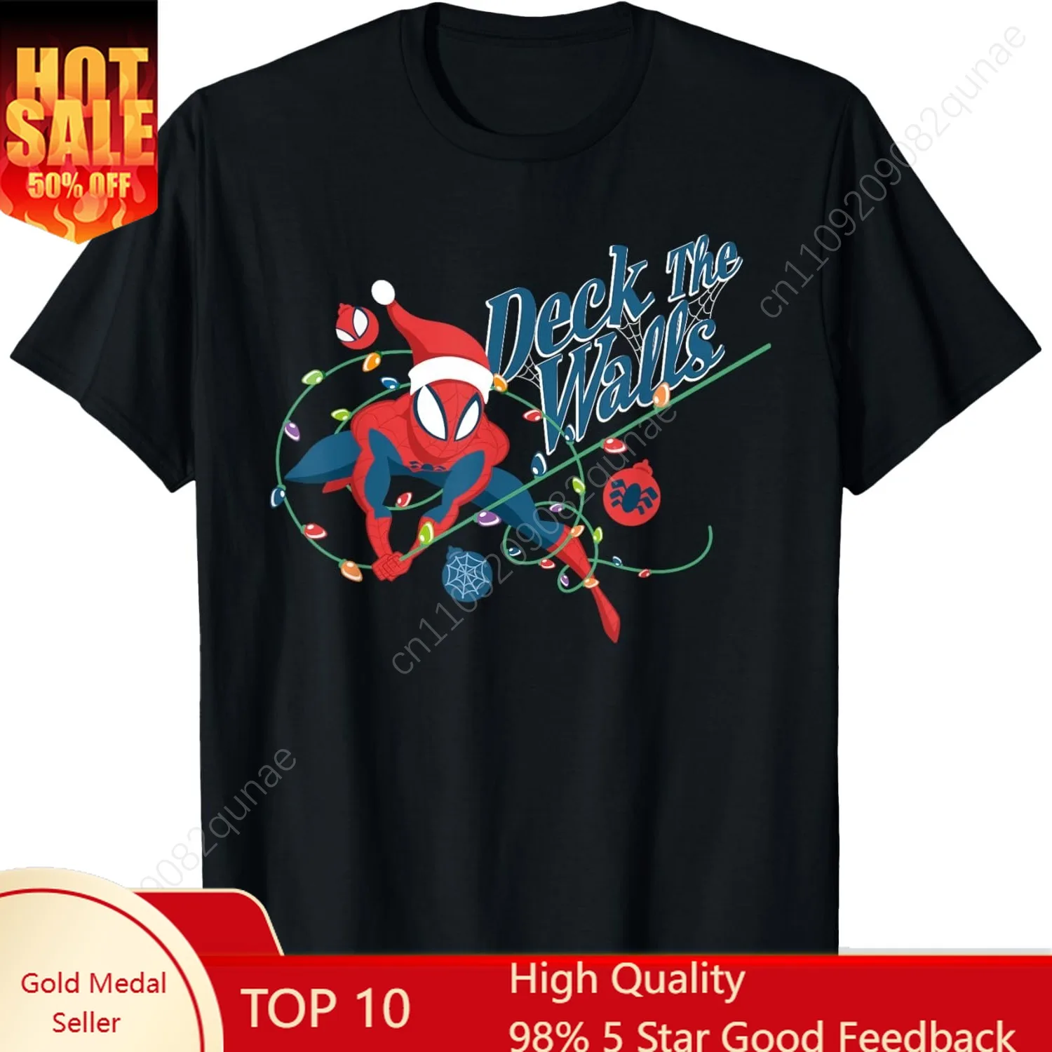 

Marvel Spider-Man Deck The Walls Holiday Mens T-Shirt