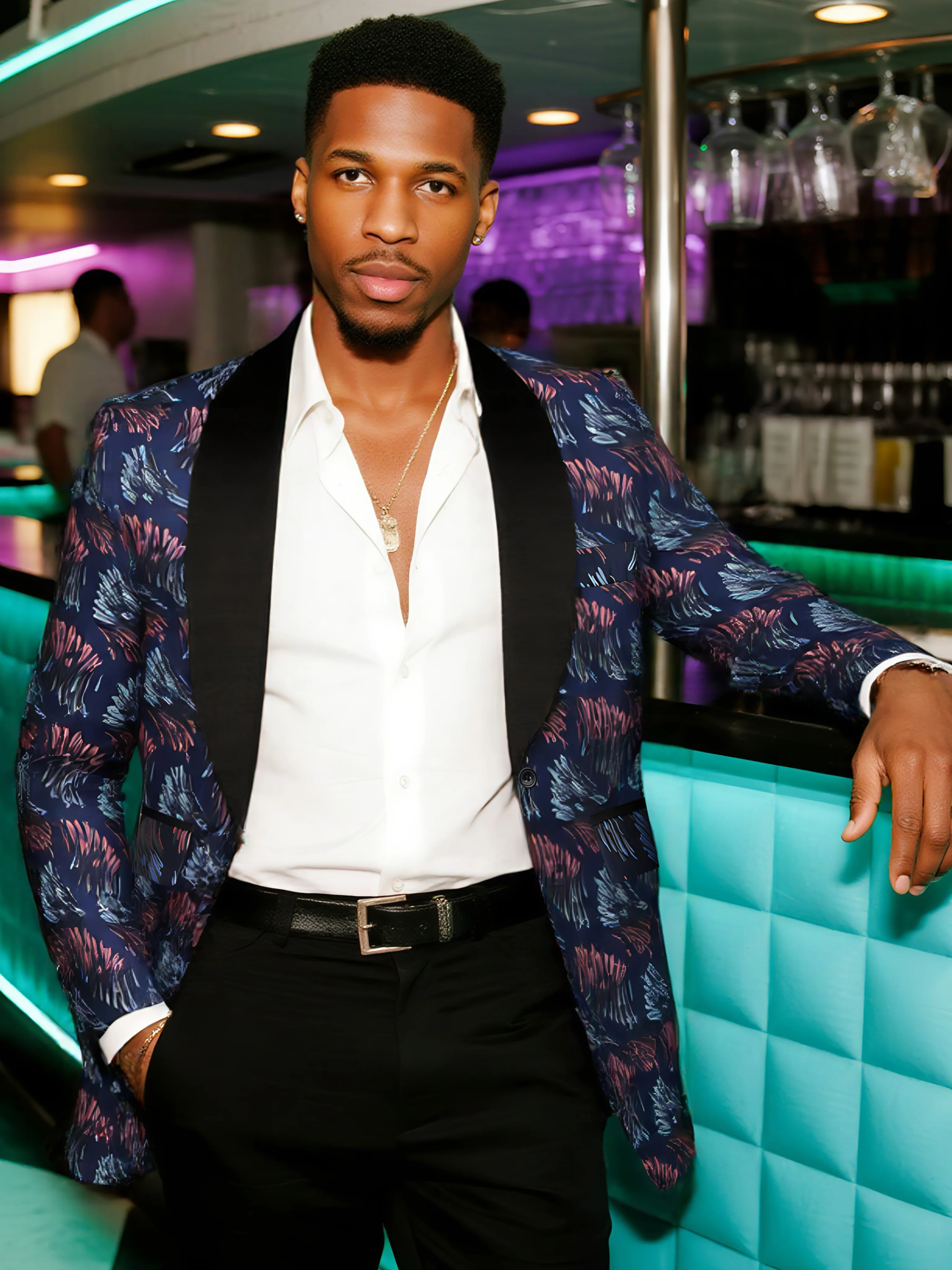 

Mens Tuxedo Jacket Paisley Shawl Lapel Suit Blazer Jacket for Dinner,Prom,Wedding