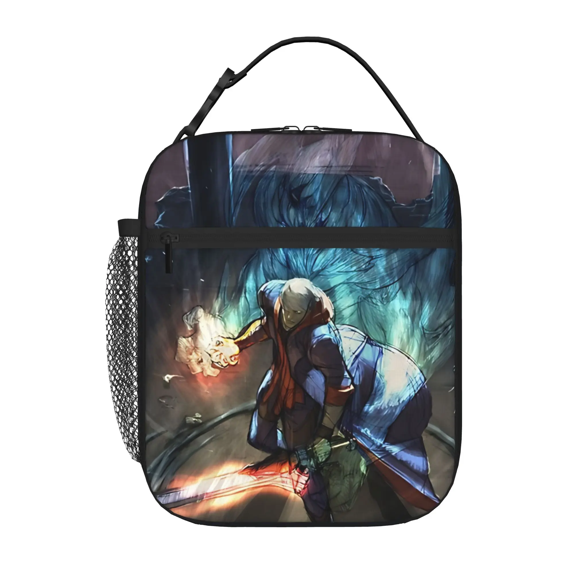 1 Piece Portable Lunch Container infernal blade  Zipper Closure Durable Pocket D-Devil May Cry For Lunch Box Bag