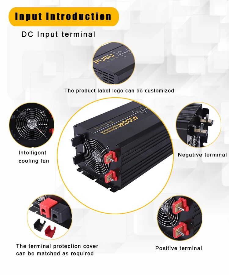 Puissance automobile à onde sinusoïdale pure Sicile, convertisseur DC 24V à AC 4000 V, chargeur USB, écran LCD intelligent, 220 W