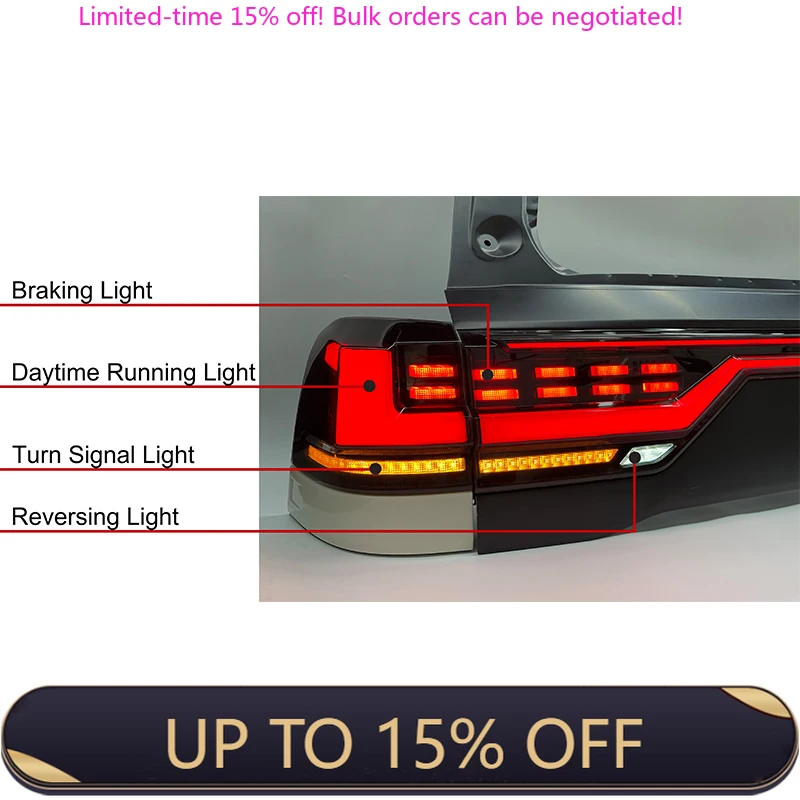 

Zhengwo Factory Car Accessories Led Tail Lamp For Land Cruiser LC200 Plug And Play Taillight Back Light 2008-2015 2016-2021year