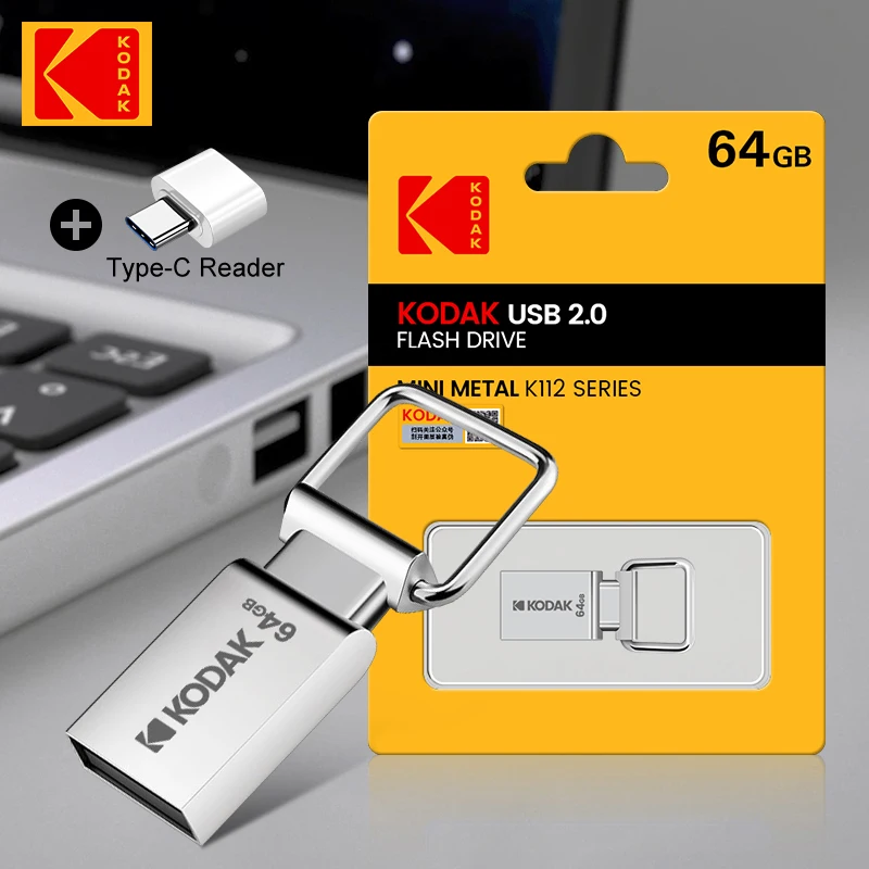 Kodak K112 Metal Usb Flash Disk 64Gb 32Gb 128Gb Memory Stick Pen Drives Usb2.0 Pendrive High Flashdisk Memoria Voor Type-C