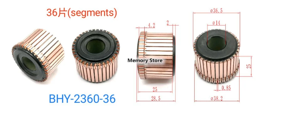

10pcs 36.5x14x25(28.5)mm 36P Copper Bars Alternator Electric Motor Commutator,BHY-2360-36