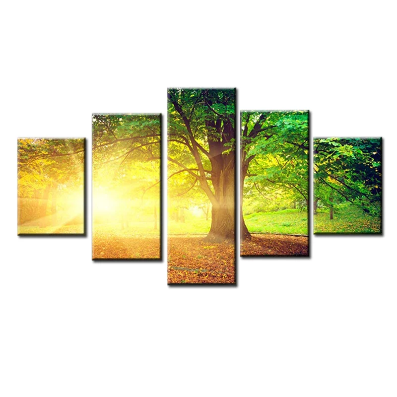 Diamond Painting Full Square Round Sunset Tree Nature Forest Picture Diamond Embroidery 5 Piece Mosaic Diamond Home DecorZP-5368