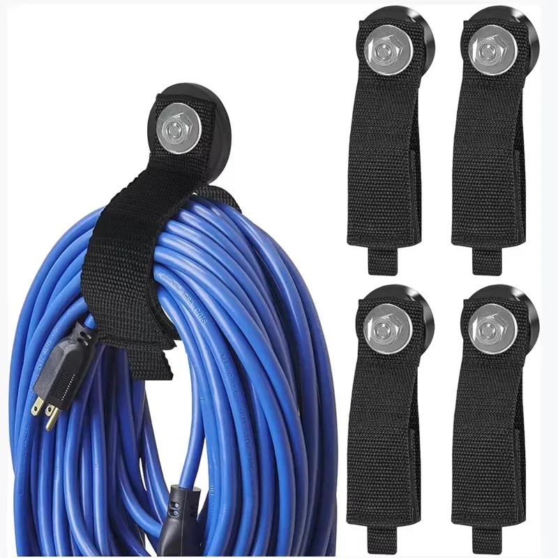 

2/4PCS Magnetic Cable Storage Straps Heavy Duty, Extension Cord Holder Receive straps for Hanging Cables Hoses Workshop Rope