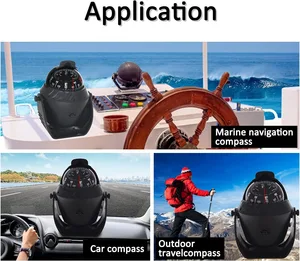 ボートコンパスフラッシュマウントコンパス、マリンコンパスダッシュボードが軽いピボット、車用のダッシュボード、照らされたダッシュ表面マウント 10ベストセールスコンパスシー-1