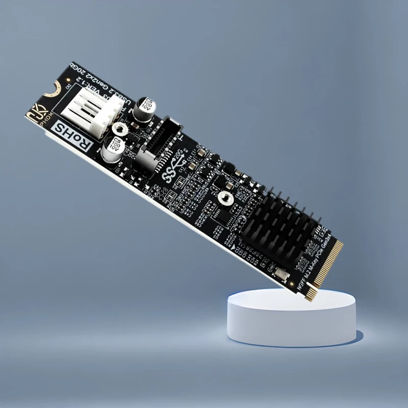 NEW M.2 to TYPE-E Adapter 20Gbps High Speed M2 PCIE NVME to TYPE E Expansion Card Riser Type E for Front Panle USB-C for Desktop