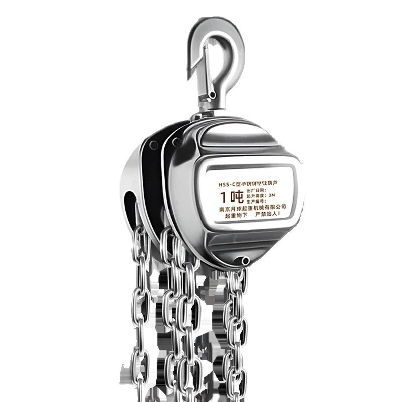 Stainless Steel Hand Pull Hoist for 1 Ton Manual Chain Block Corrosion Resistant Rust Proof Hoist for Lifting and Rigging