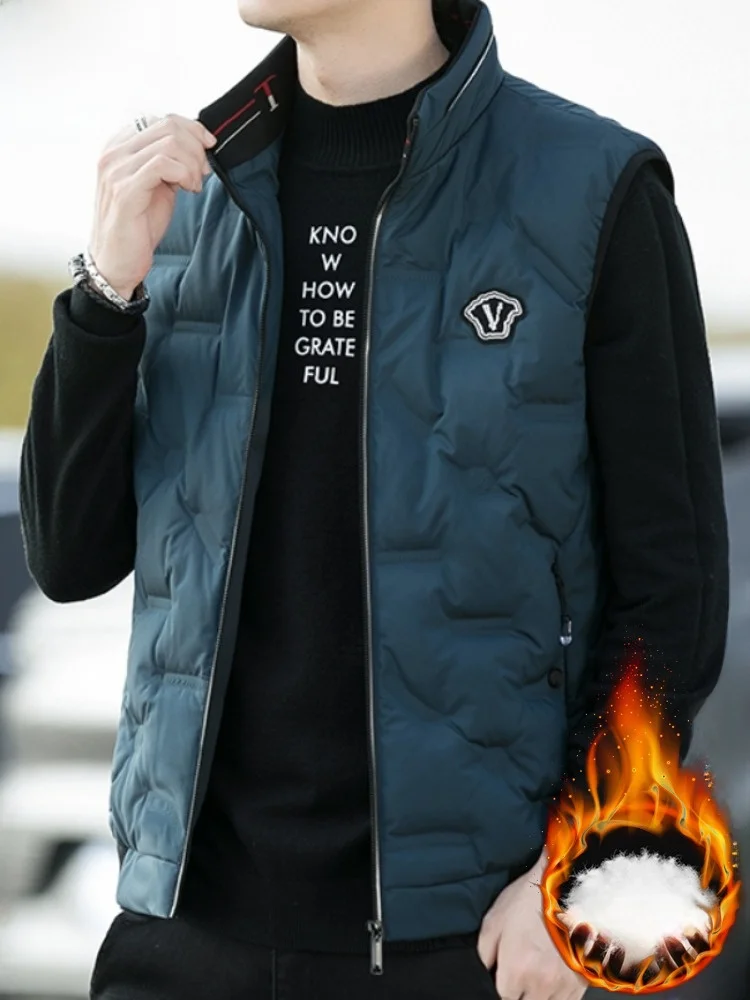 

Paul Мужской осенне-зимний пуховый жилет с воротником-стойкой, теплый пуховый жилет, однотонный молодежный модный жилет из полиэфирного волокна