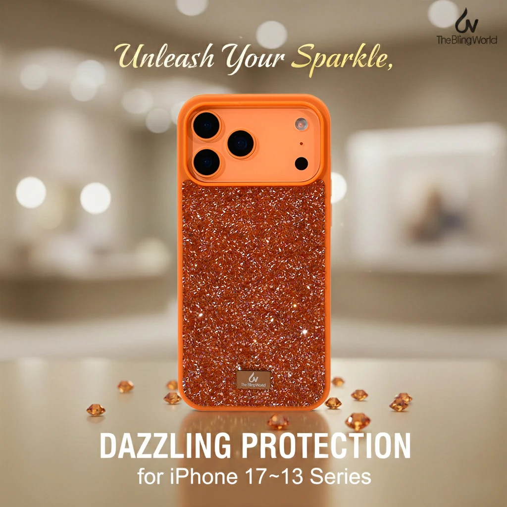 

Luxurious Bling Rhinestone Case for iPhone 17 16 15 14 13 Pro Max Plus Glitter Diamond Sparkle Shockproof Back Cover Women Girls