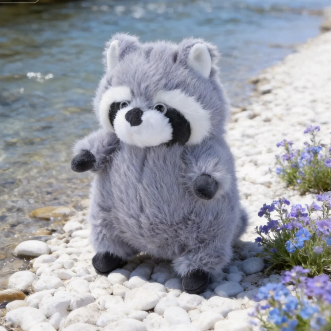 Cartoon Game Trash Day Plush Doll Cute Gray Raccoon Woodland Creature Plushie Soft Squishy Birthday Gift for Kids Animal Lovers