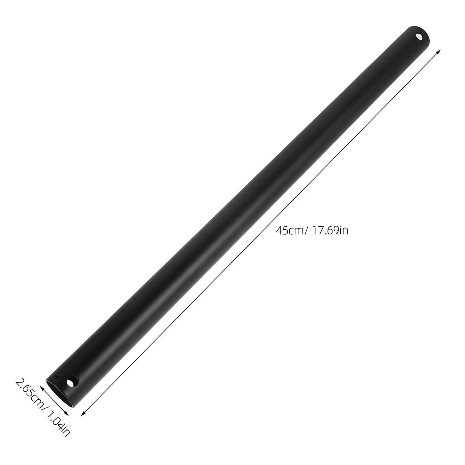 Ceiling Fan Downrod No Threaded Extension Rod Matte Black 18 Inch Support Rod for Light Fixture High Ceiling Stability