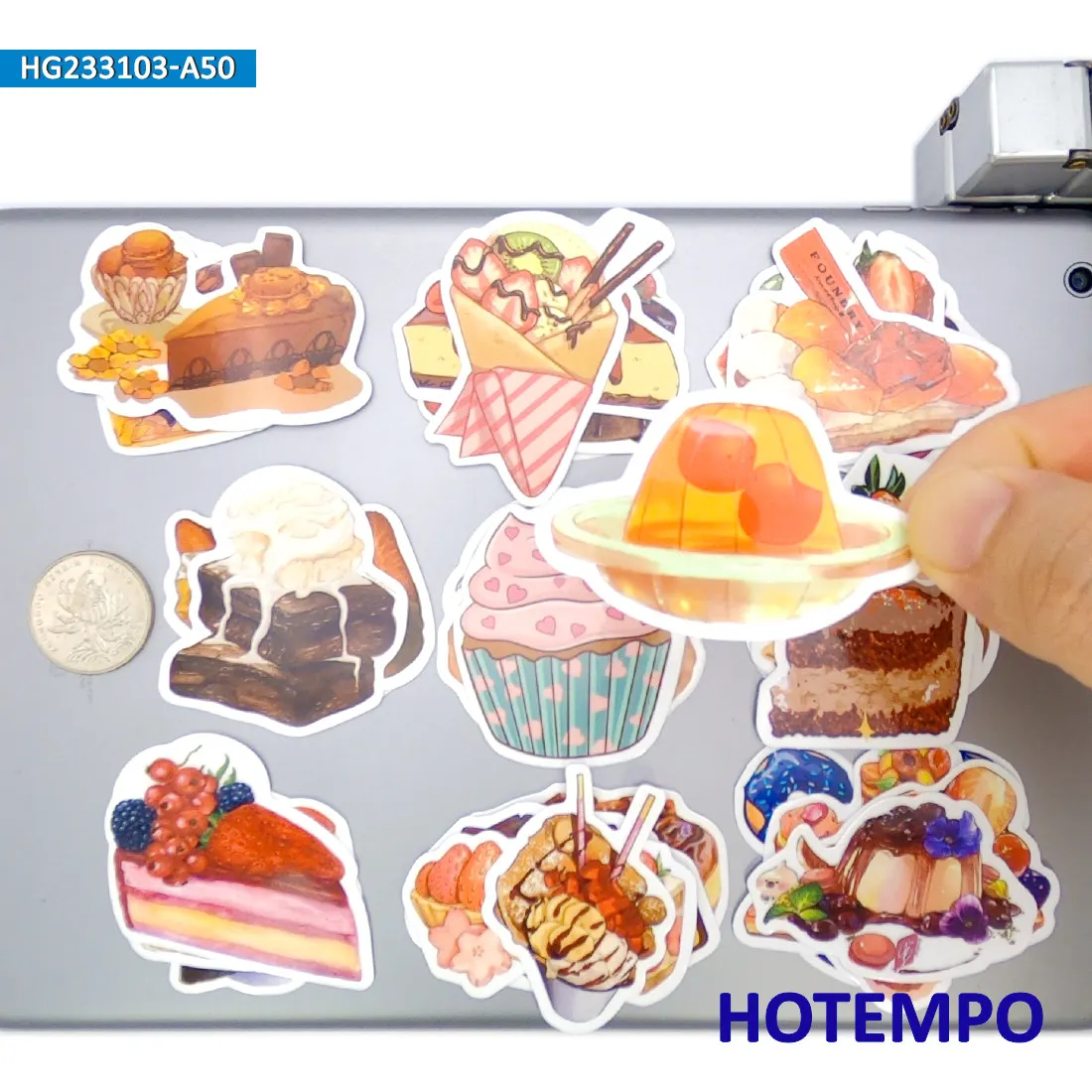20/30/50Pieces, Cake Bread Stickers Set, Dessert Food Cute Graffiti, for Decoration Laptop Car Phone Scrapbook, Fun Sticker Pack