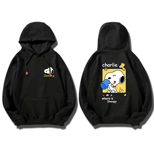 Imagen 2 del producto Sudadera con capucha de dibujos animados de Snoopy para mujer, traje de pareja, nueva chaqueta deportiva i, jersey con capucha para mujer, sudadera de tendencia