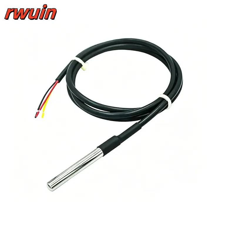 DS18B20 Stainless Steel Waterproof DS18b20 1m 3m 5m Thread Temperature Probe Temperature Sensor 18B20 Cable For Arduino