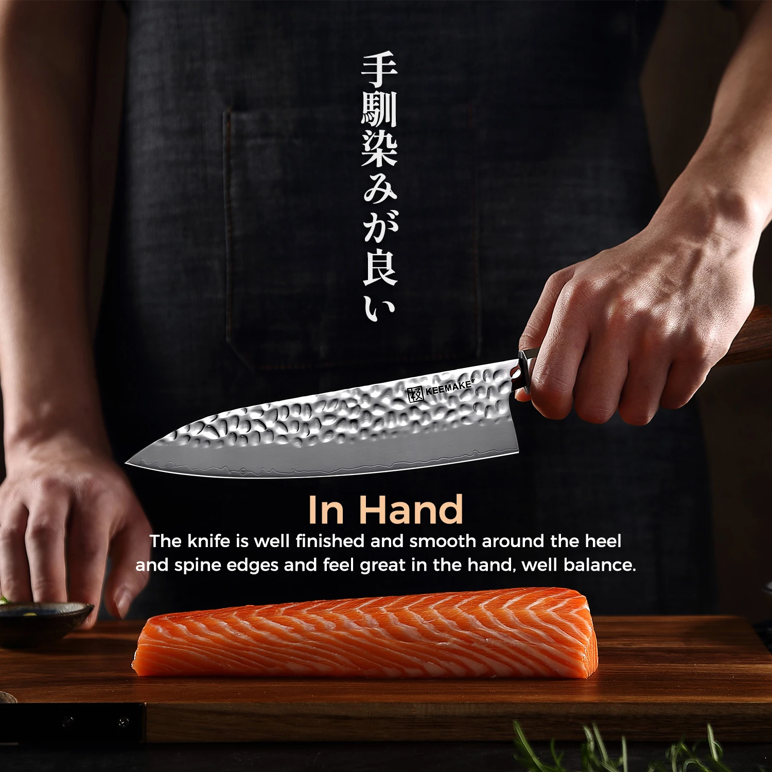 KEEMAKE Japanese Kitchen Chef Knife Set High Carbon Stainless Steel 8\'\' Gyuto 7\'\' Nakiri Chopping Cleaver 4.5\'\' Paring Knife