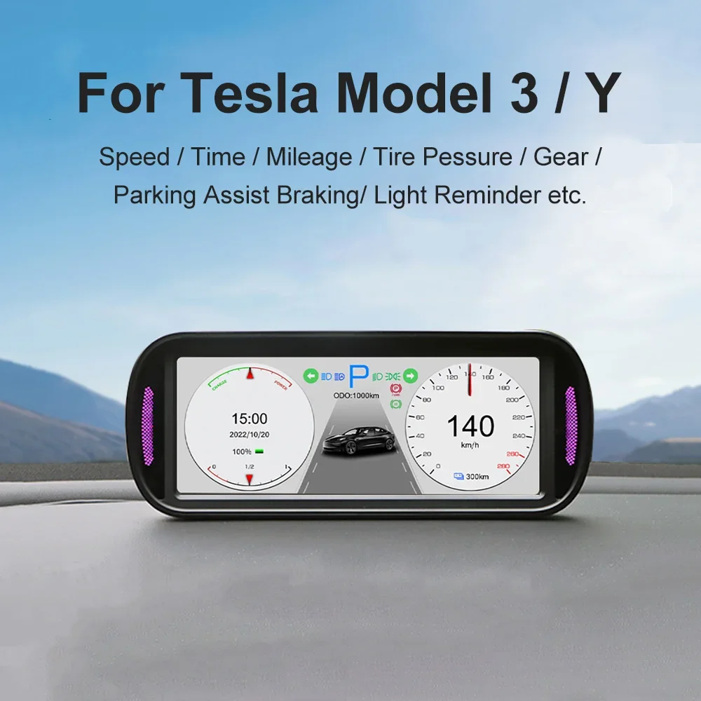 Hud Head-up Display For Tesla Model Y Speedometer Digital Dashboard Panel for Tesla Model 3 2019-2022 6.8'' HD IPS Touch Screen 