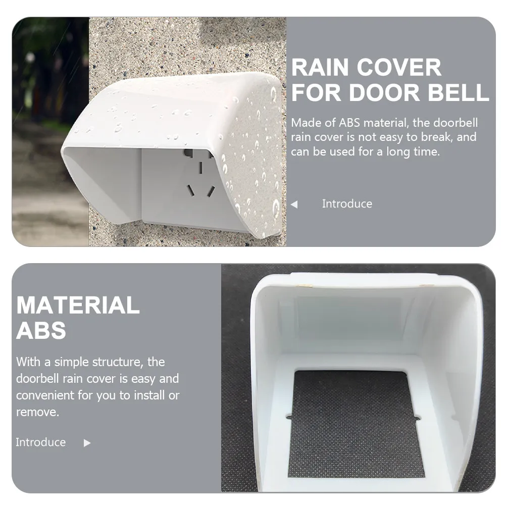 2Pcs Plastic Doorbell Cover Rainproof Uv-Resistant ABS Material Outdoor Door Bell Protector for Weatherproof Access Control
