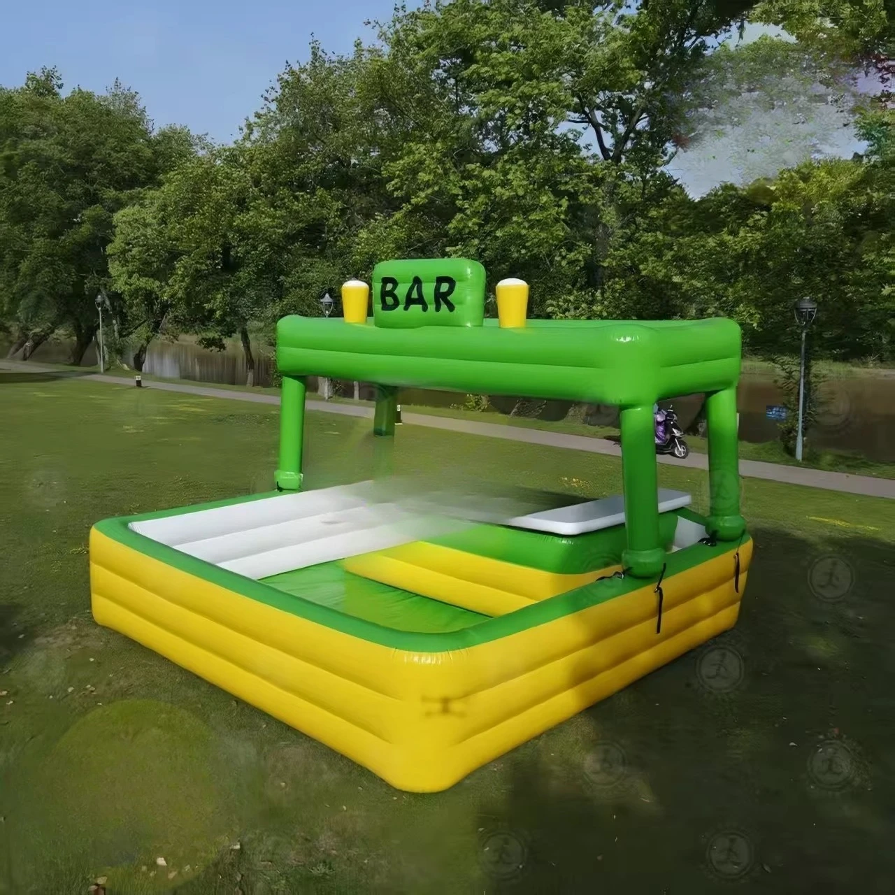Custom Logo Inflatable Bar Multifunctional PVC Float Cool Bar Counter with Fun in the Pool
