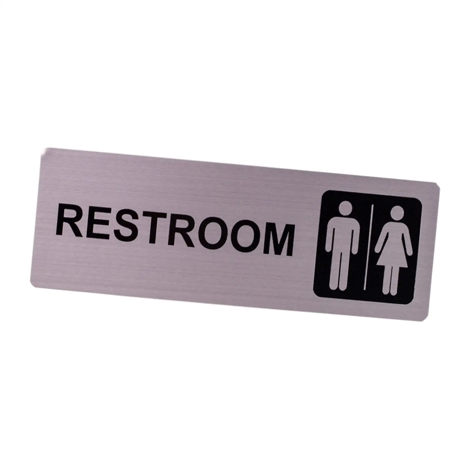 Bathroom Sign Aluminum Plaque Modern Toilet Symbol Wall Mounted Restroom Signage for Business Office Hotel