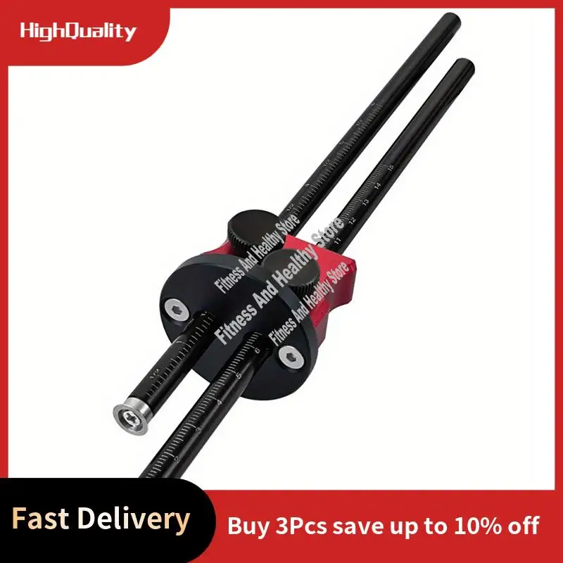 Double Head Wheel Marking Gauge Parallel Line Drawing Tool Woodworking Marking Scriber Ruler W/Graduated Inch&Mm Scale-AT35