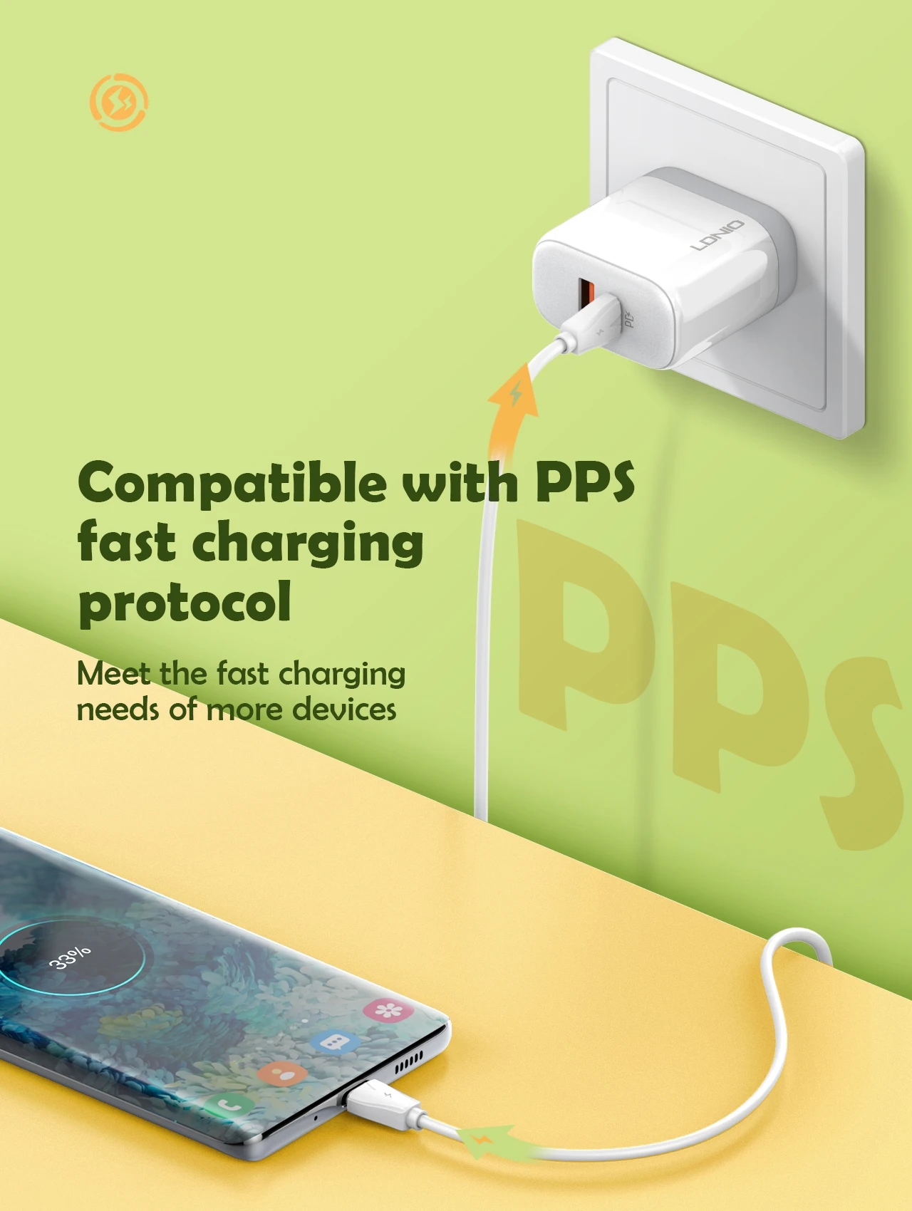 45W Fast Charging LDNIO USB C Charger 2 Ports Type C Wall Charger PD QC4.0 Power Adapter Quick Charge  for Samsung Xiaomi iPhone