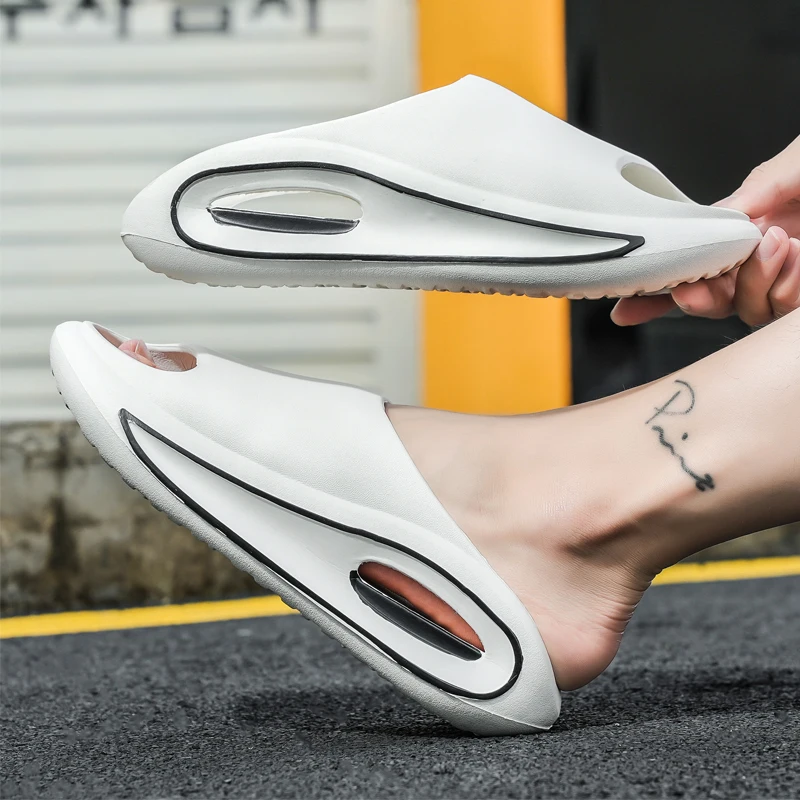 

Мужские тапочки, летние нескользящие сандалии с мягкой подкладкой и толстой подошвой, садовые сандалии двойного назначения для пляжа и дома на открытом воздухе