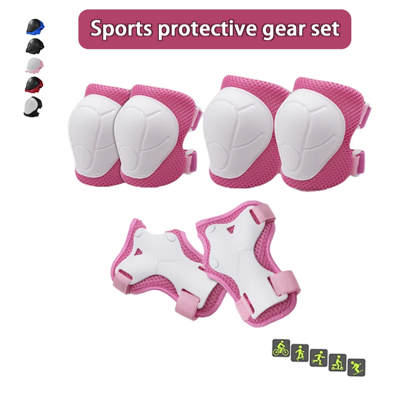 New Children\'s Protective Gear Set Knee Elbow and Wrist Protectors 6-piece set for 3-7 year olds Bicycling Skating Skateboarding