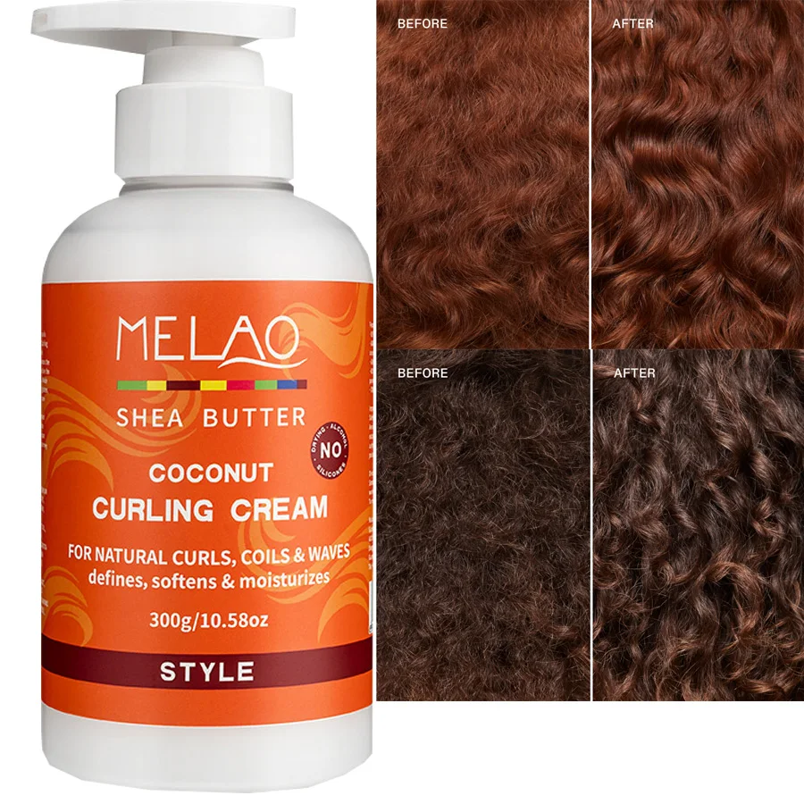 300g Shea Butter Coconut Curling Cream For Natural Curls,Colis& Waves Defines,Softens&Moisturizes