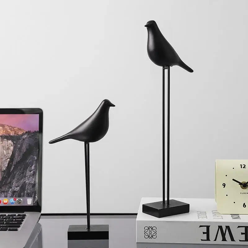 الراتنج تمثال الطيور الحرف اليدوية الديكور التلوين الاصطناعي الشمال الطيور الديكور ديكور المنزل مكتب سطح المكتب النحت #1